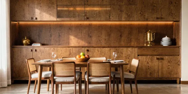 Crockery Unit Design, Built Into the Wall